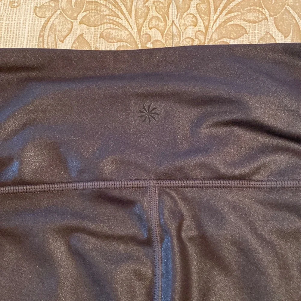 Athleta Elation High Rise Gray Silver Shimmer Leggings M - Picture 8 of 13